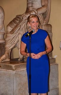 Robin stood giving a speech at The Vatican whilst on a Tauck Roman Holiday in October 2012