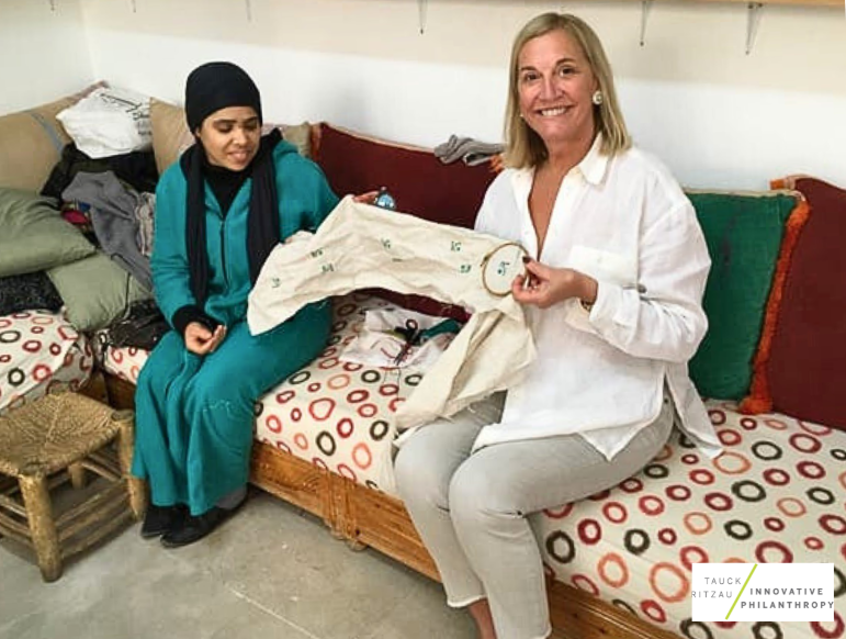 robin tauck with local woman in jordan